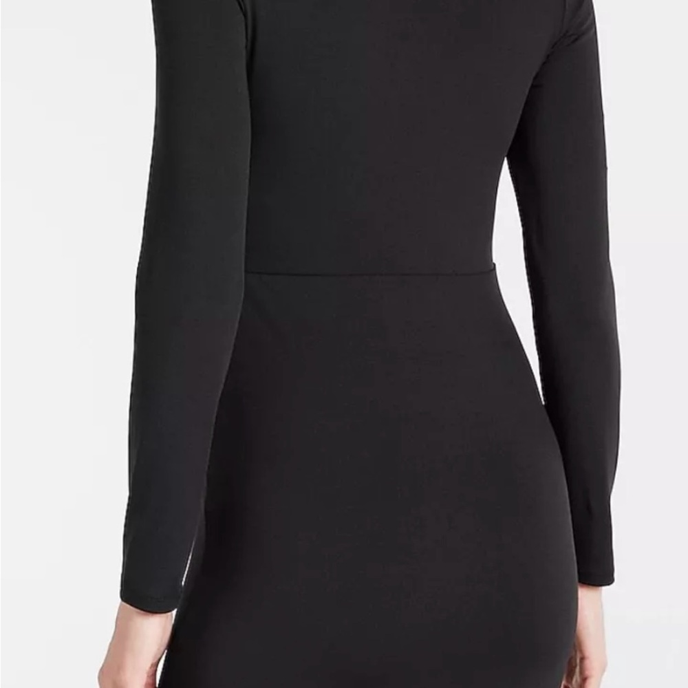 Express NEW EXPRESS Body Contour Long Sleeve Cutout Mini Dress, Black XSmall - Picture 4 of 6